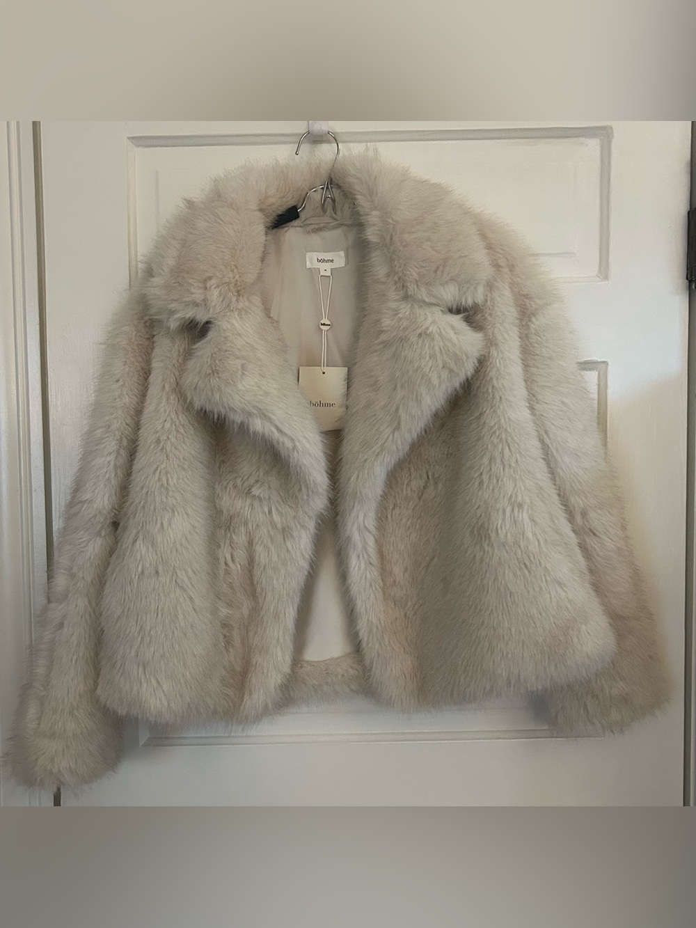 bohme Jordan Cream Plush Faux Fur Jacket - Picture 7 of 11